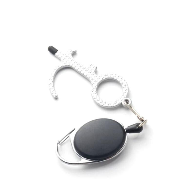 Anti Contact Door Opener No Touch Key Door Opener Keychain Anti-Touch Door Handle Elevator Artifact Key Button Tool: 18