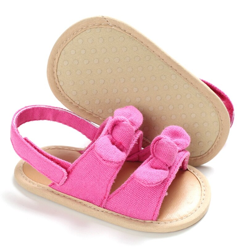 Baby Shoes Summer Girls Sandals Girls Shoes Non-slip Newborn Bownot Striped Girls Sandals Beach Plaid Princess Shoes #11: H / 0-6 months