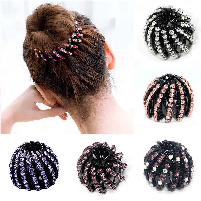 Meisjes Kristal Haar Clips Strass Paardenstaart Houder Haar Klauw Haaraccessoires Vrouwen Ball Head Hoofddeksels Haarspeld Clip