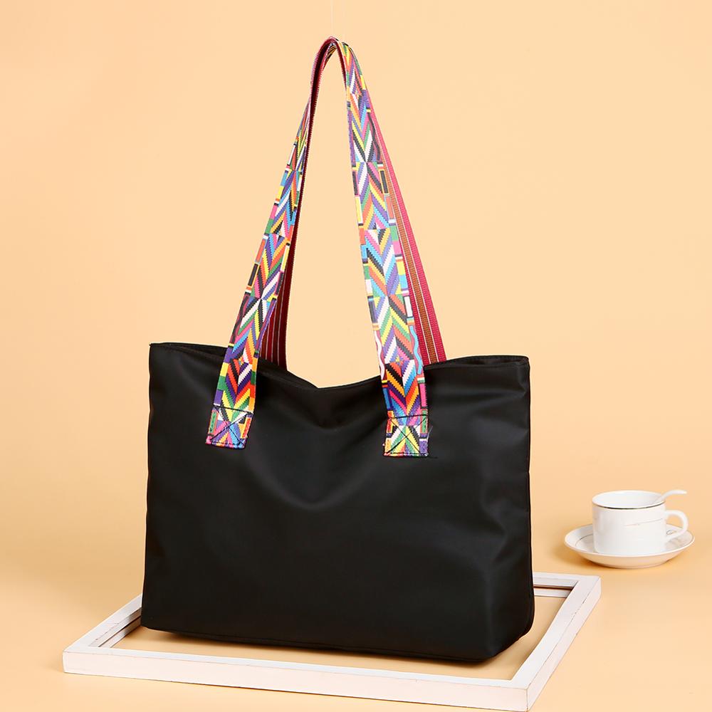 Nylon Wasserdichte Handtasche Frauen Große Kapazität Schulter Tasche Mommy Tasche lässig Täglichen Reise Einkaufen Totes Handtasche: schwarz