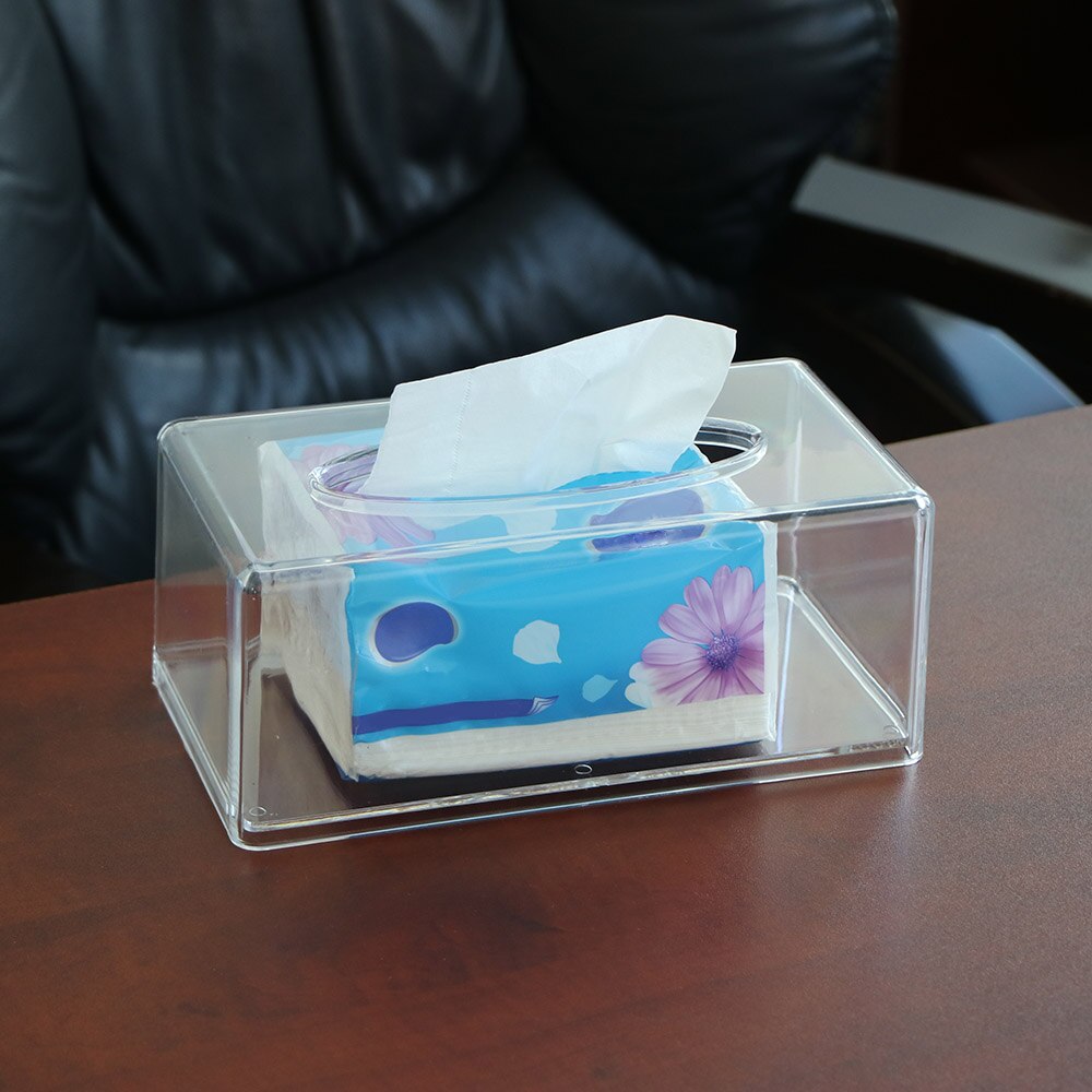 Transparent Tissue Container Holder Roll Paper Tissue Box Case for Toilet Home Office Towel Napkin Log Tissue Holder