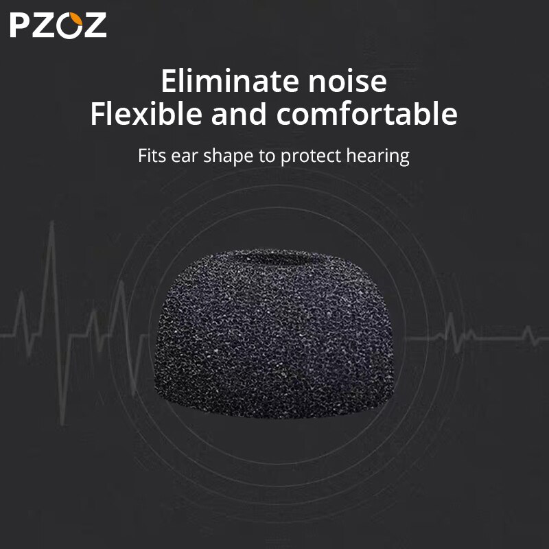 Pzoz 6 st för airpods pro tips öron hörlurar memory foam för airpods 3 bluetooth hörlurar tillbehör brusreducering 4 st