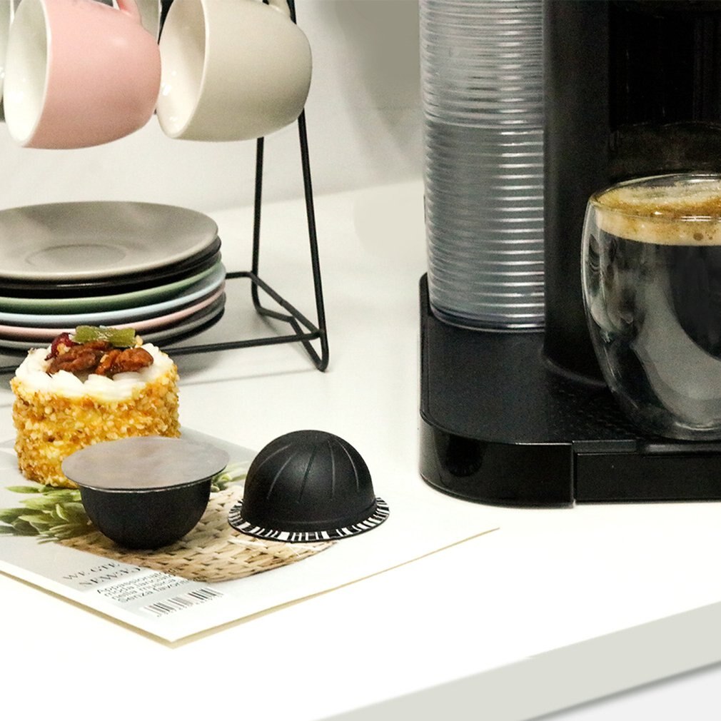 Film de tasse en papier d'aluminium jetable pour Nespresso Vertuo Vertuoline GCA1 & Delonghi ENV135 Capsules auto-adhésives