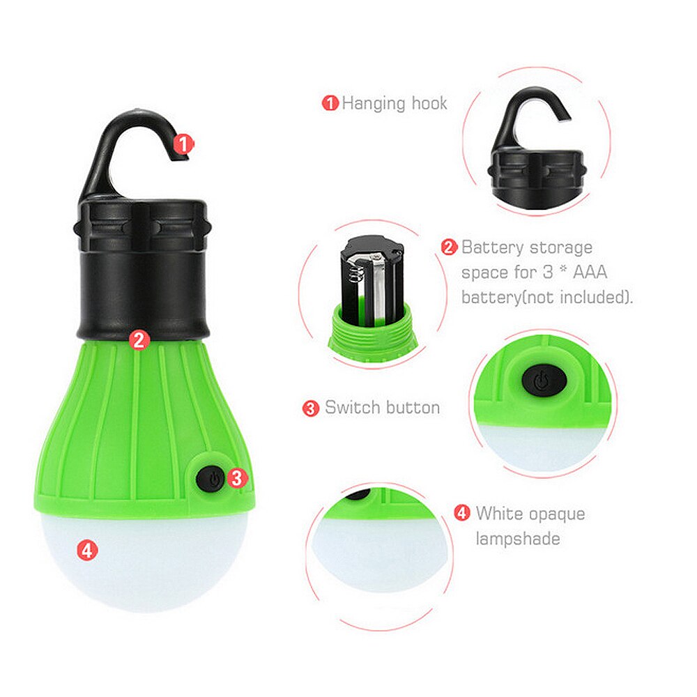 De emergencia portátil de luz para tienda aire libre Camping luz bombilla colgando lámpara de Camping linterna bombilla luz de trabajo Camping luz LED