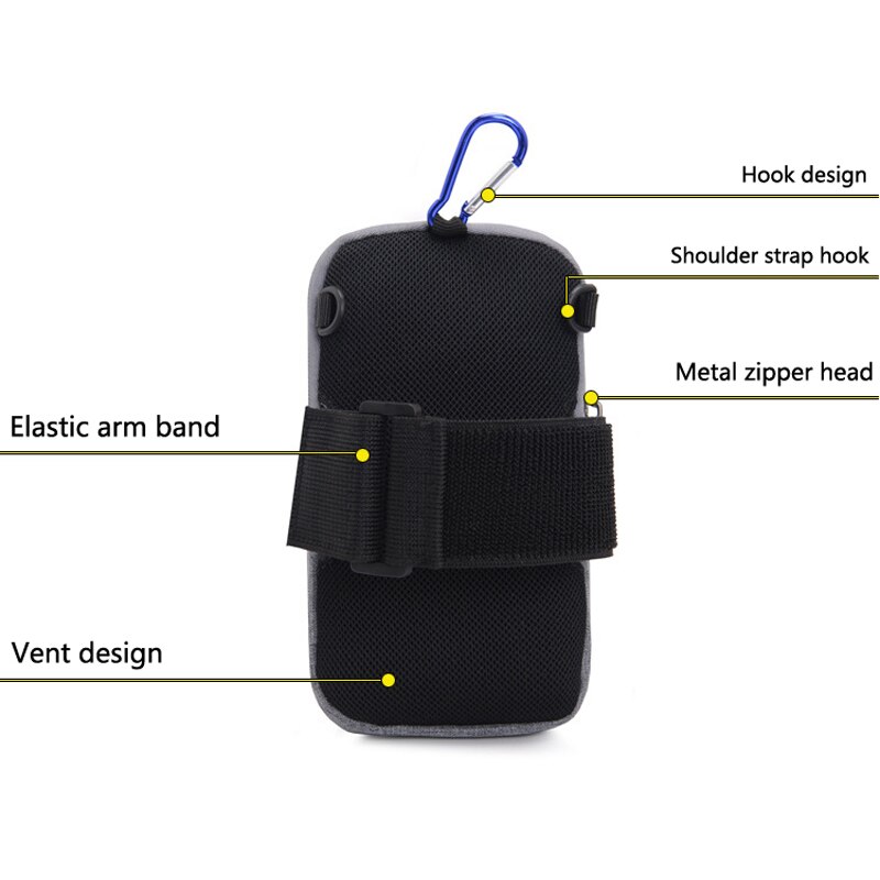 Sports Cell Phone Arm Bag Running Mobile Phone Arm Wrist Pouch Hiking Cycling Phone Bag Single Shoulder Gadget Holder