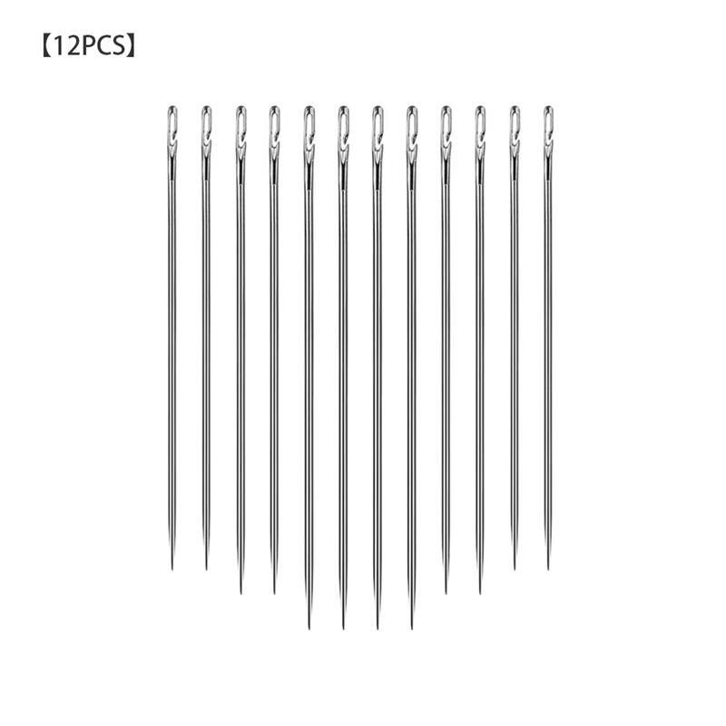 Sewing Needle Slef Threading Pin Set Metal Stitch Side Opening Pins Handicraft Threading Tool, Silver: 2