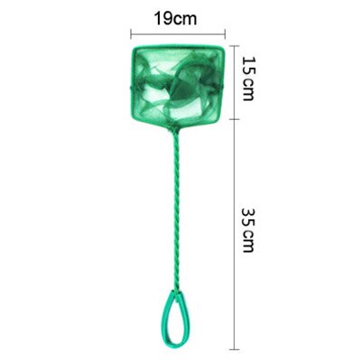 Bærbart fiskenet langt håndtag firkantet akvarietilbehør landingsnet til fisk, flydende genstande, renseværktøj til krabbenet: 8 tommer