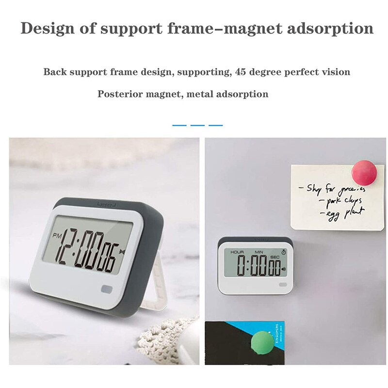 Digital Timer Multifunction 3 Mode - Clock, Countup, Countdown Accurate to Seconds for Cooking, Study, Games