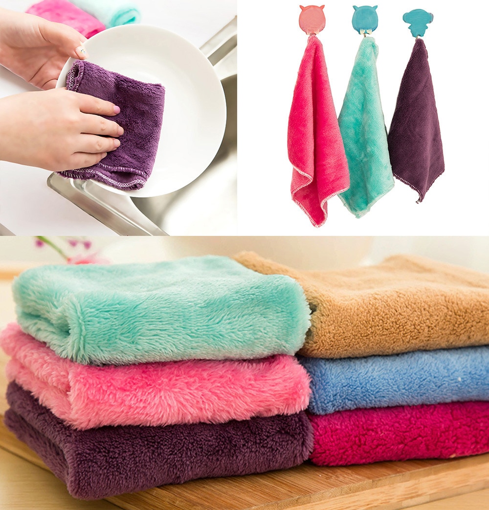 5Pcs Anti-Vet Doek Bamboevezel Wassen Handdoek Magic Kitchen Cleaning Poetslappen Non-Olie Handdoeken Schotel towelsfiber Doekjes