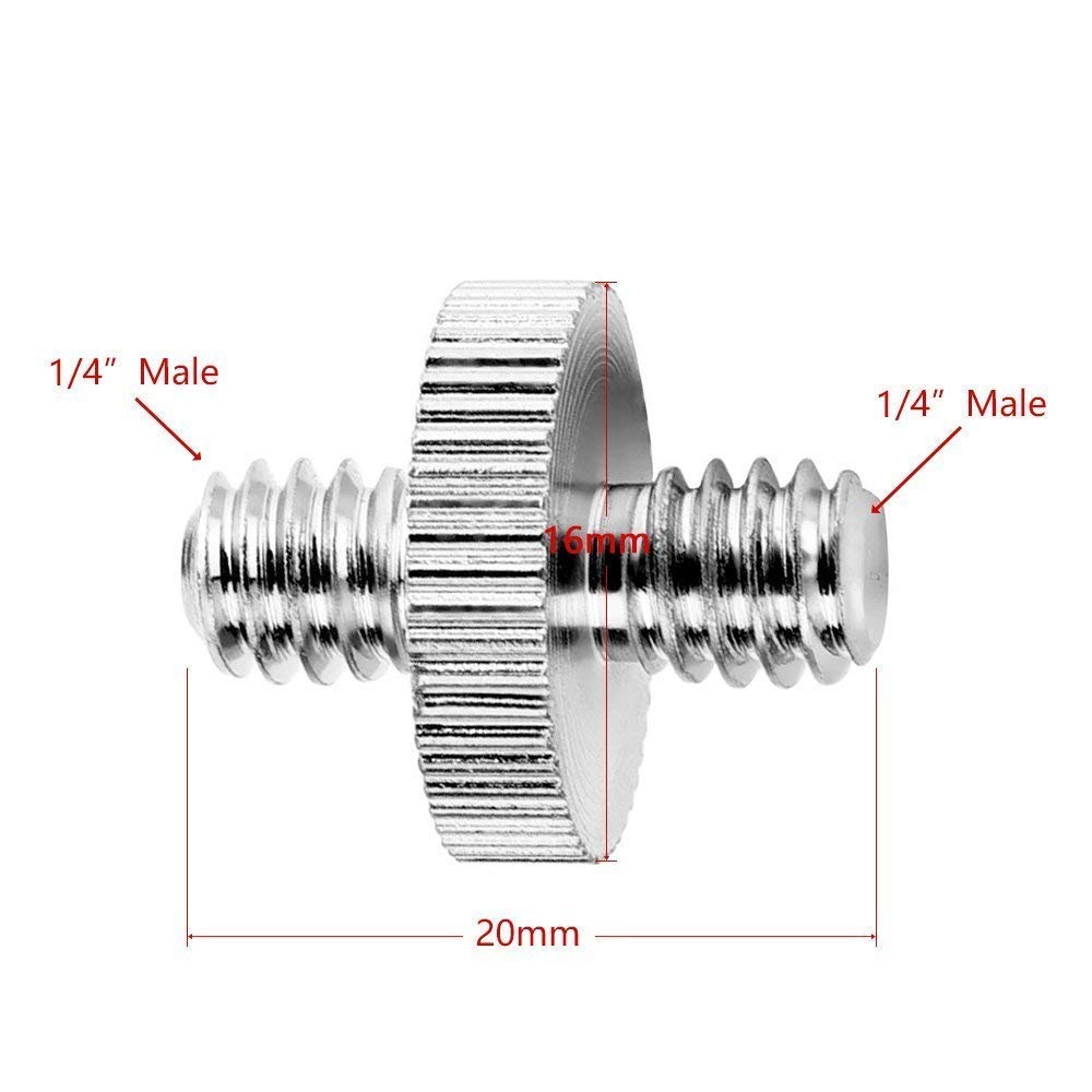 Camera Schroef Bouten Vervanging Pack 1/4 Man 1/4 Mannelijke Dubbele Stud + 3/8 Man 1/4 Mannelijke Schroef + 1/4 "Tot 3/8" Convert Schroef