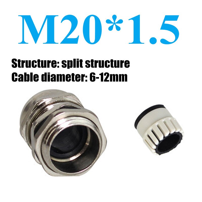 Waterproof Cable Gland Connector IP68 Nickel Plated Brass Metric Cable Split structure M10 M16 M20 M27 M30: M20x1.5mm