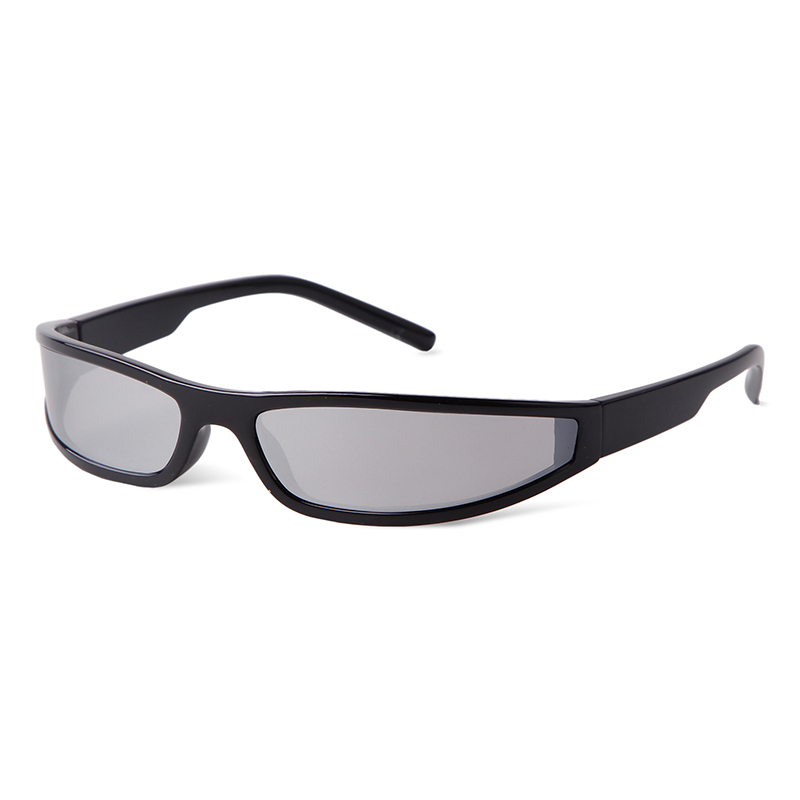 Gafas de sol deportivas con espejo a la para hombre y mujer, lentes de sol rectangulares Y2K con sombra estrecha, estilo Punk, para ciclismo y conducción, UV400: Azul