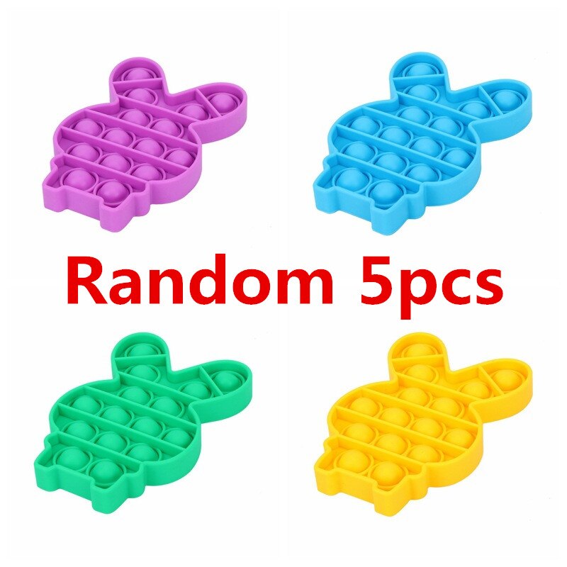 5Pcs/Lot Push Bubble Fidget Sensory Pop It Special Needs Stress Reliever Figet Toys Popit Stress Soft Squeeze Toy: 9