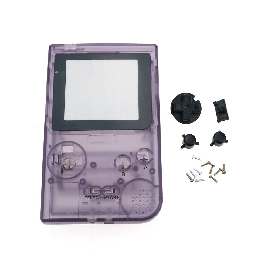 YuXi Full housing shell case cover replacement for Gameboy Pocket Game Console for GBP Clear shell Case with Buttons Kit: Clear Purple