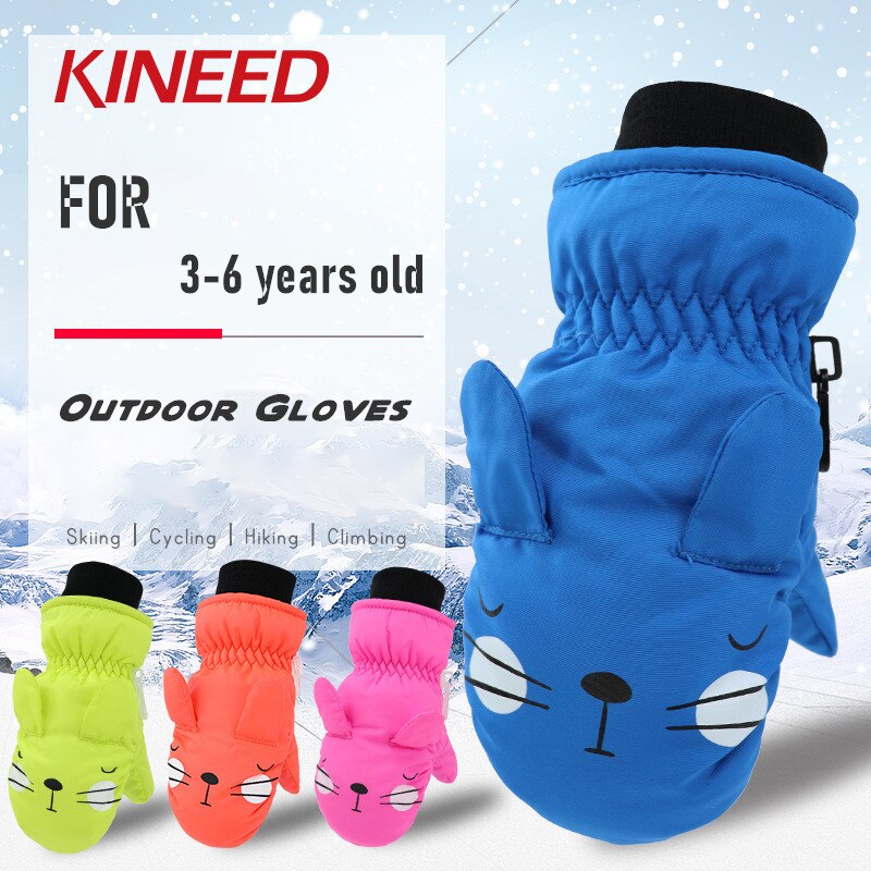 Kinderen ski handschoenen winddicht waterdicht dikke warme handschoenen winter jongen/meisje baby wanten koude outdoor handschoenen