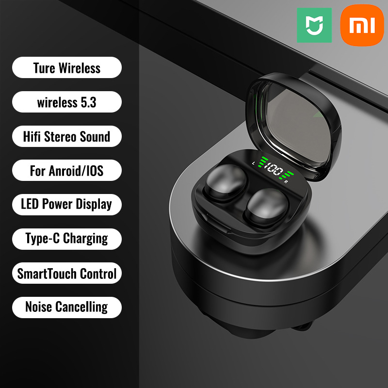Xiaomi mijia mini sem fio bluetooth 5.3 fone de ouvido pequenos fones sono invisível hd alta fidelidade baixo qualidade som: Preto