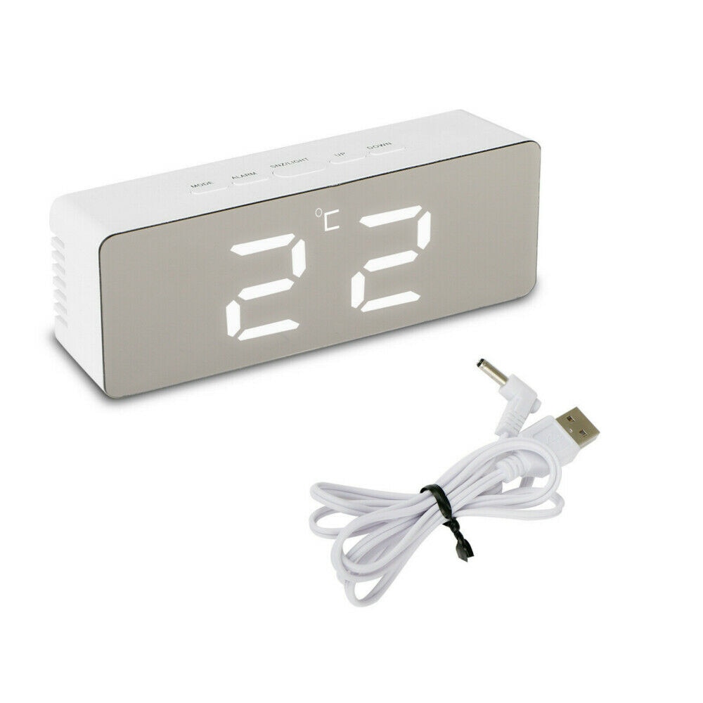 Alarm Clock Digital LED Large Display Portable Modern Battery Operated Mirror Intelligent Alarm Clock with LED Digital Screen