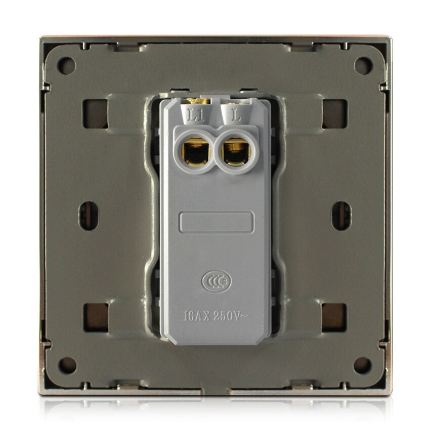 1pcs Door Exit Push Button Door Open Switch for Access Control Wall Mounted NO/COM Switch Panel,Golden,86*6*90mm for Home