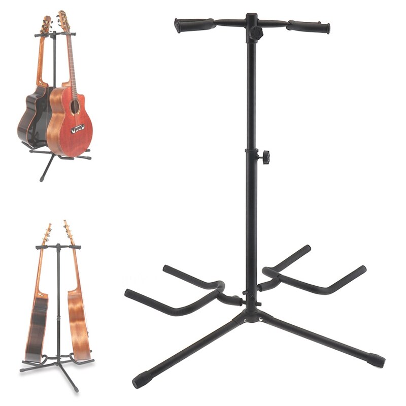 Soporte doble de aleación de aluminio para Guitarra, soporte para Guitarra, trípode estable para pantalla, 2 uds, Guitarra eléctrica acústica, bajo 5