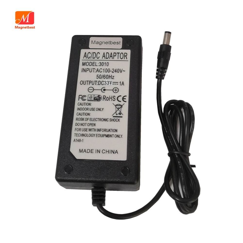 Cargador adaptador de 33 V, 1A, 33 voltios, 1000Ma, CC 5,5x2,1mm/2,5mm con Cable convertidor de fuente de alimentación US, EU, AU, UK