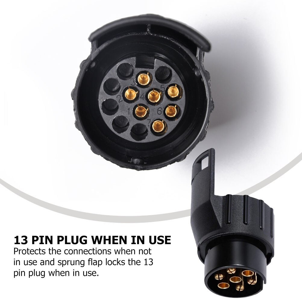 1 pc 7 to 13 pin stekker adapter converter aanhanger caravan vrachtwagen trekhaak stopcontact eu stekker adapter onderdelen converter stopcontact aanhanger stekker