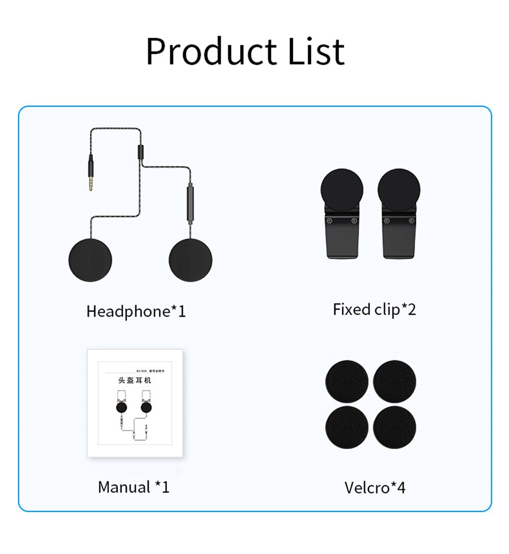3.5Mm Plug Motorhelm Headset Stereo Helm Oortelefoon Dual Speakers Gevlochten Oordopjes Platte Hoofdband Koptelefoon
