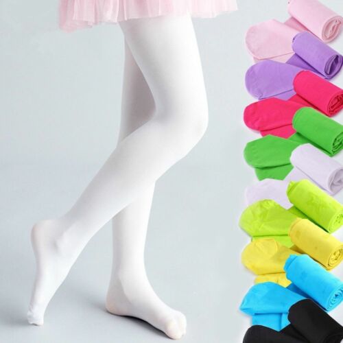 Girls Kids Tights Opaque Pantyhose Hosiery Ballet Dance Stockings Candy Colors 1Pair Age 1-12Y