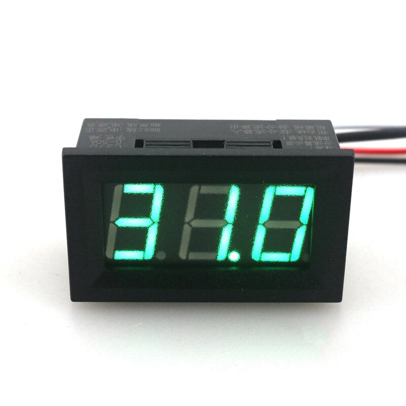Dc 0-50A Mini Digitale Ampèremeter Met Groene Led Display Huidige Panel Meter Voeding DC4.5-28V: no shunt