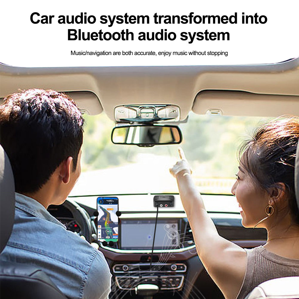 Bluetooth 6.0 -lydmodtager 3.5mm aux trådløs stereo musiklydadapter 2 rca-modtager med mikrofon til pc-forstærker bilhøjttaler