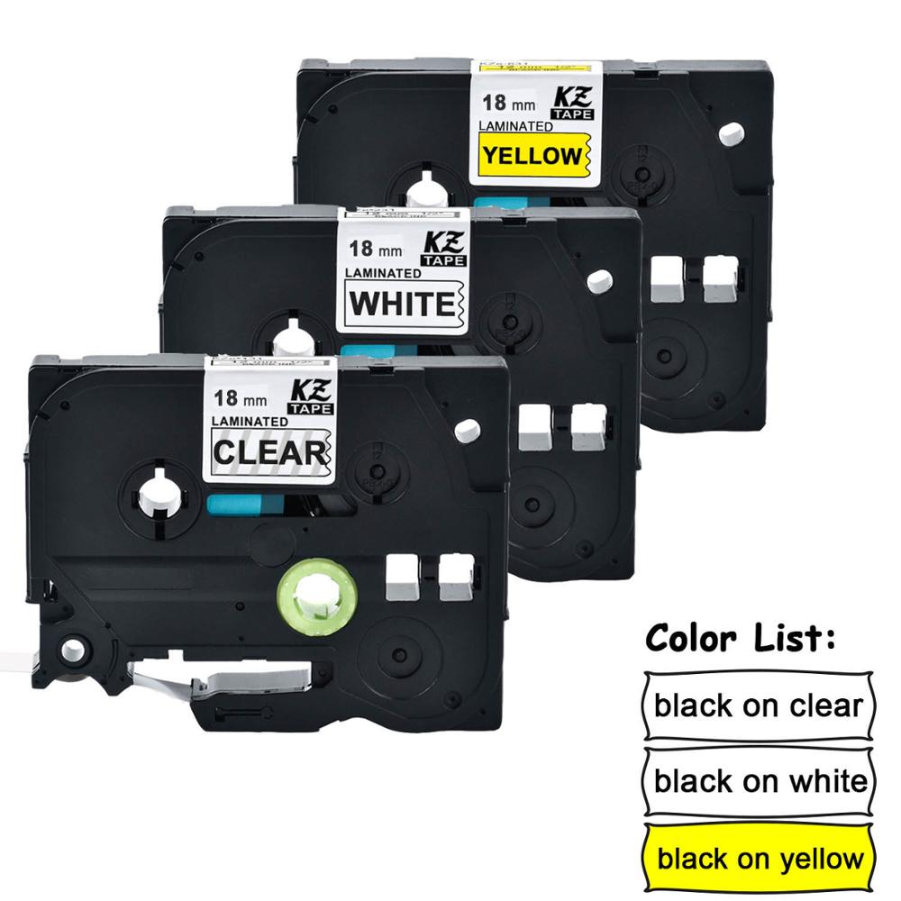CIDY TZe Label Tape - 18mm TZe-241 Compatible for Brother P-touch PT-E500W PT-E100B: Set A