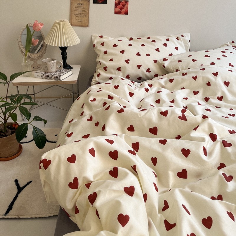 Romantische Bettwäsche einstellen Blumen- eins Stil Bettbezug Flache Blatt mit Kissenbezüge Einzigen Königin Volle Größe Jungen Mädchen Koreanischen Bett leinen: 240*220cm / Schwarz
