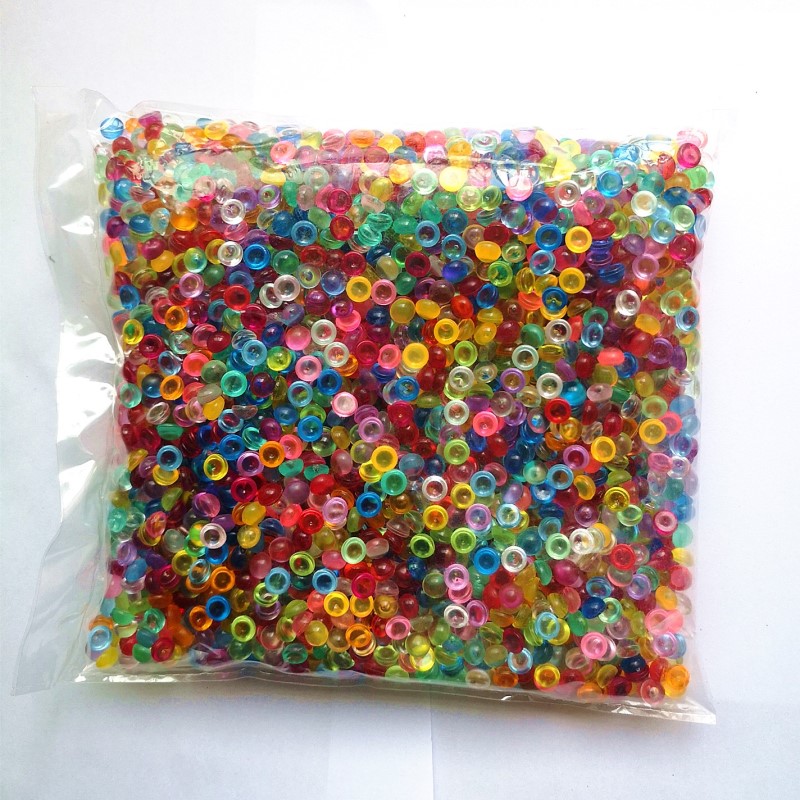 500 g 21 Farben Kristall flache Fischglasperlen Schleimzubehör Bunte Gummibälle für Schleimfüller DIY Zubehör Dekoration: Schwarz