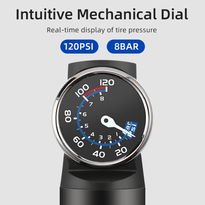 CYCLING BOX Portable Bicycle Pump Electric Pump Road Cycling Tire Smart Air Pump Bicycle Inflation Pump with Pressure Gauge