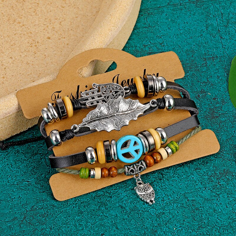 Daxi herr armband för herr berlocker armband pärlband armband tillbehör flätat läder armband herr smycken