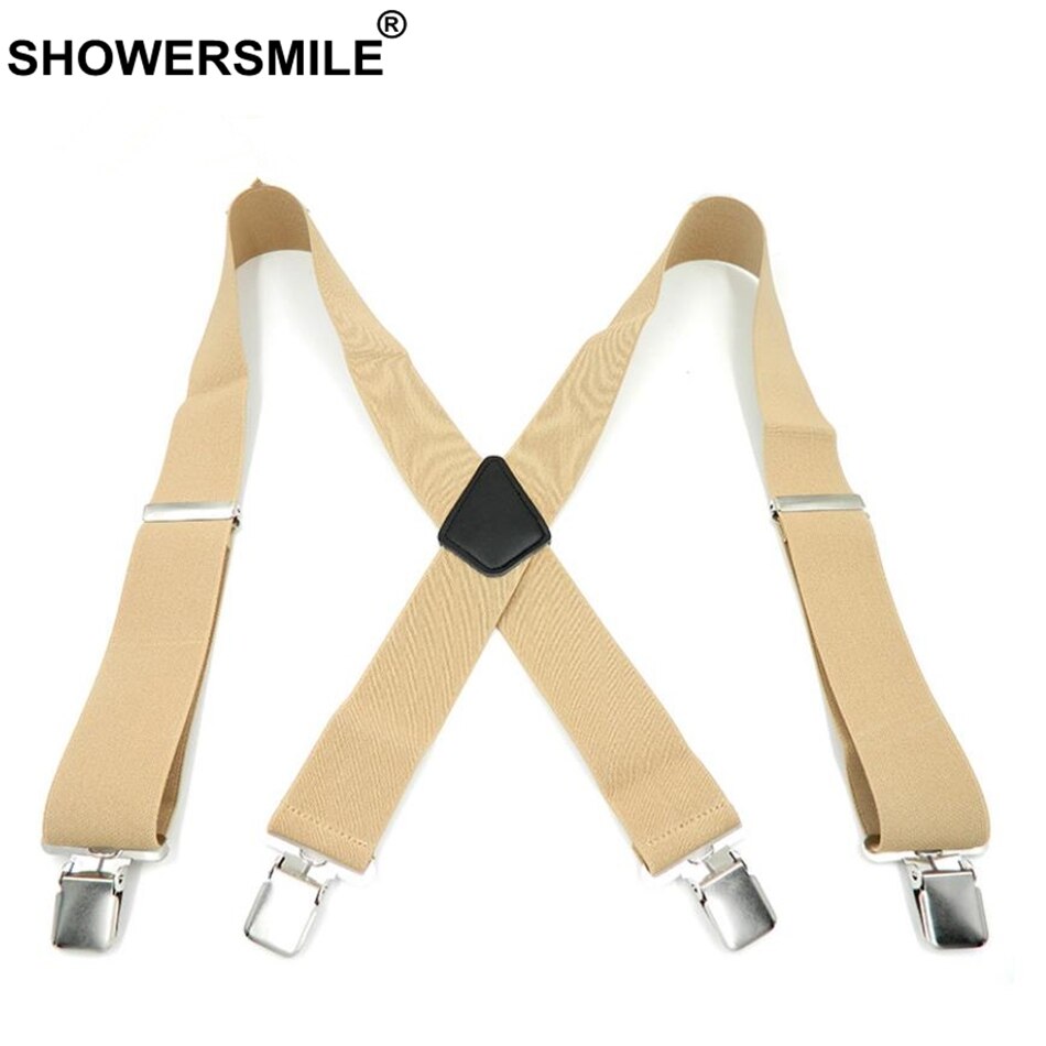 SHOWERSMILE Grün Männer Hemd Hosenträger Breite 5cm Herren Hosenträger 120cm 4 Clips Einstellbare Leder Hosen Gurt Für freund