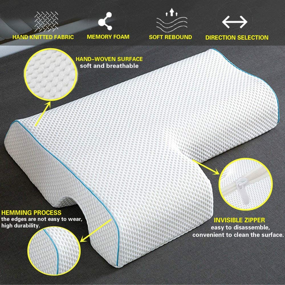 Almohada de espuma viscoelástica para parejas, almohada para abrazar, antipresión, para dormir de lado, ropa de cama