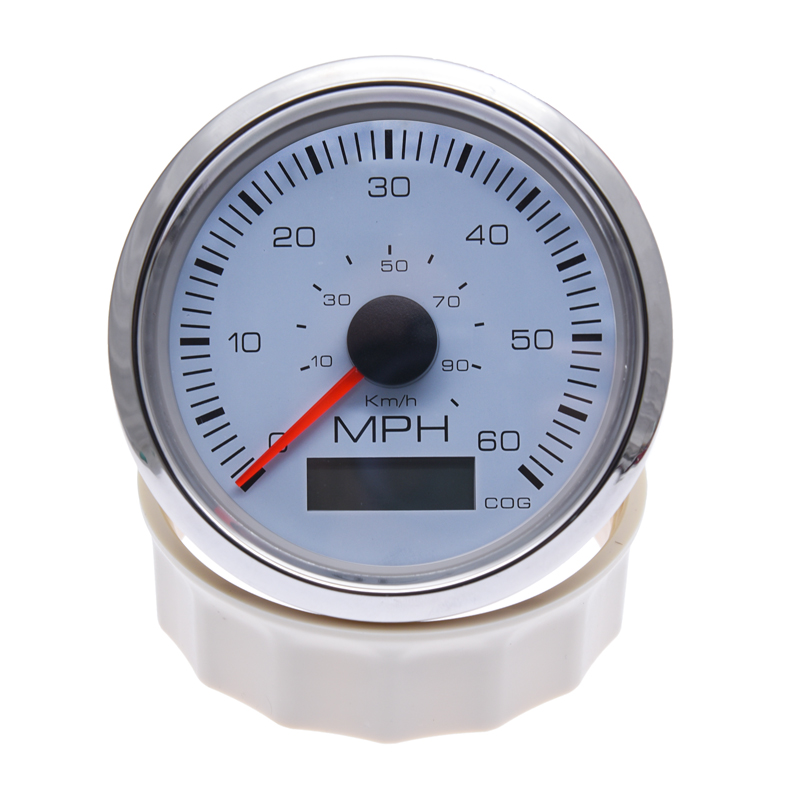 85Mm Gps Snelheidsmeter Gauge 60 Mph 90 Km/h Totale Kilometerstand Kilometerteller Voor Motorfiets 12V 24V Rood Geel backlight