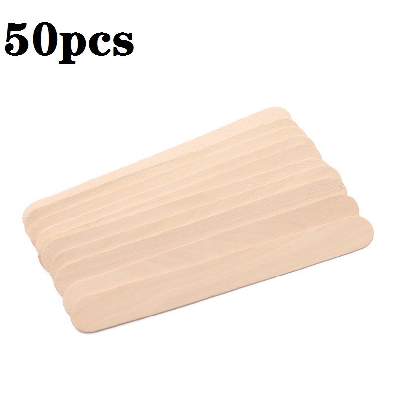 Depiladora desechable de madera, barra depiladora de lengua corporal, espátulas de depilación, 50 Uds./lote