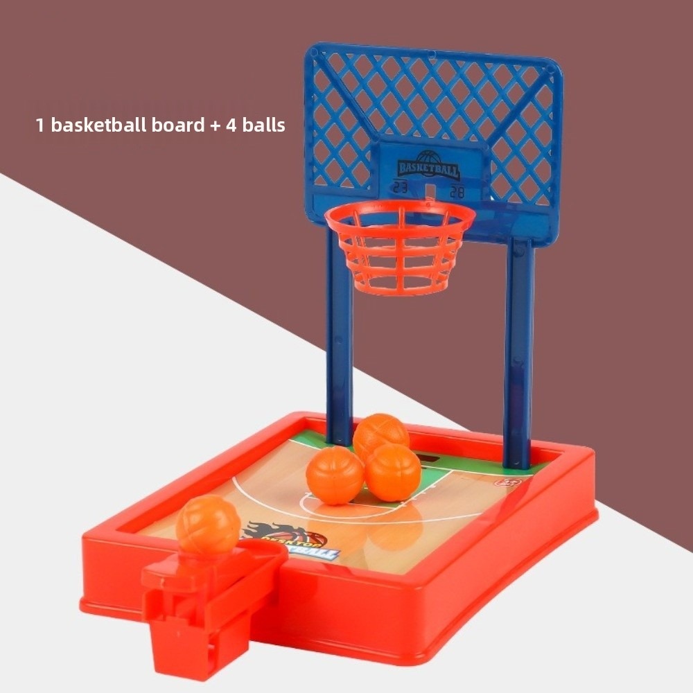 Mini Basketball Game Set Portable Fun Desktop Basketball Machine Novelty Toy for: WHITE