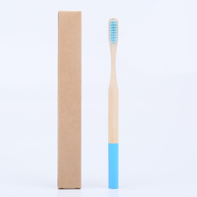 1 pcs Eco friendly bamboo bristle toothbrush Biodegradable Plastic Free Oral Care adult bamboo toothbrush handle brush: Drak Blue-16