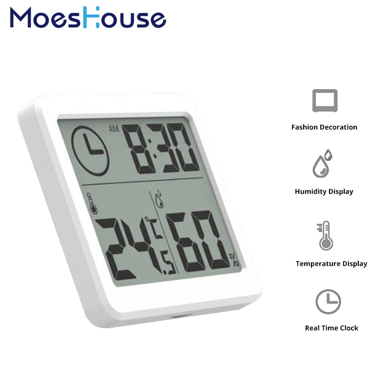 Multifunction Automatic Electronic Temperature and Humidity Monitor Clock 3.2inch Large LCD Screen