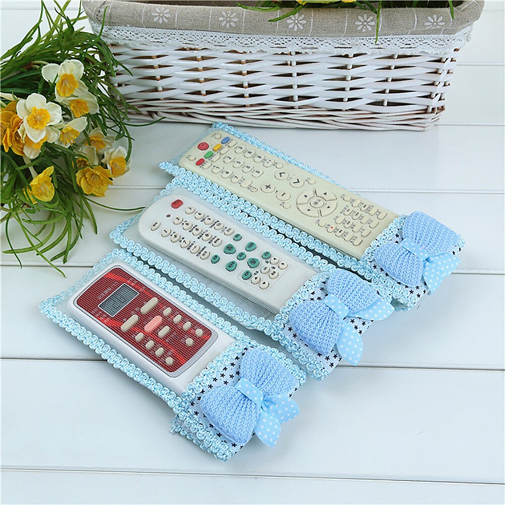 TV air conditioner remote control dustproof cover cute fabric lace bow remote control bag soft bow