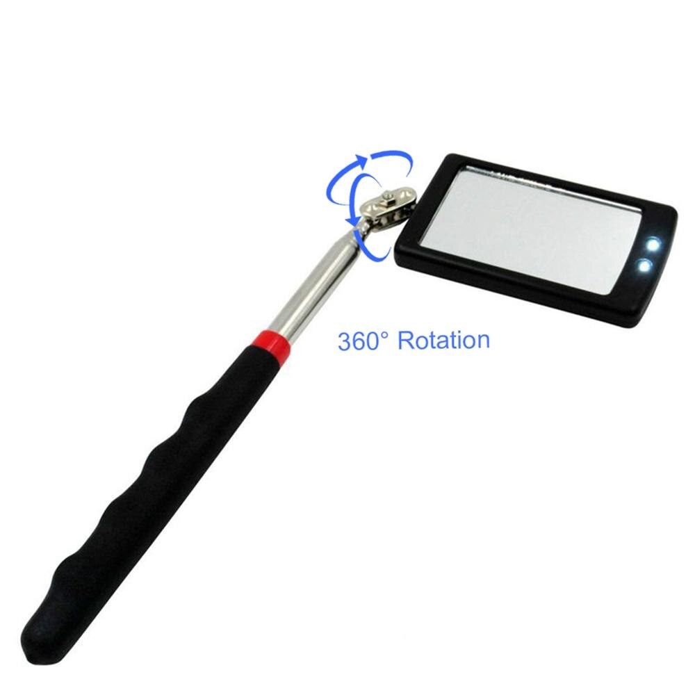 Vehicle Bottom Led Telescopic Nonslip Inner Wall Inspection Mirror Dual Ball Joint 360 Degree Rotating Car Detection Tool