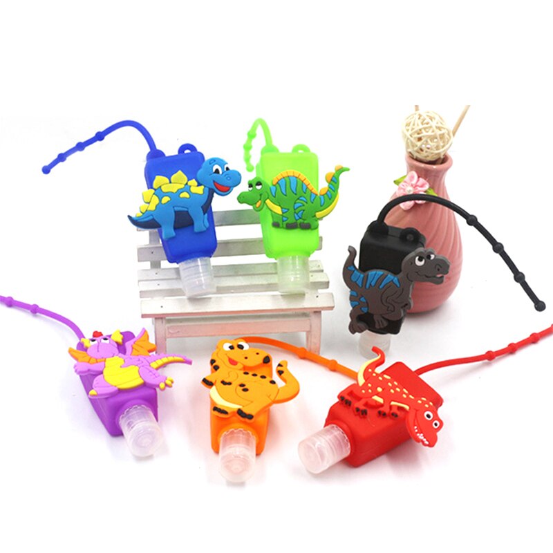 10/50pcs Silicone Mini désinfectant pour les mains voyage Portable sûr support de Gel distributeur de savon main Gel support pour les enfants: dinasaur / 10Pcs