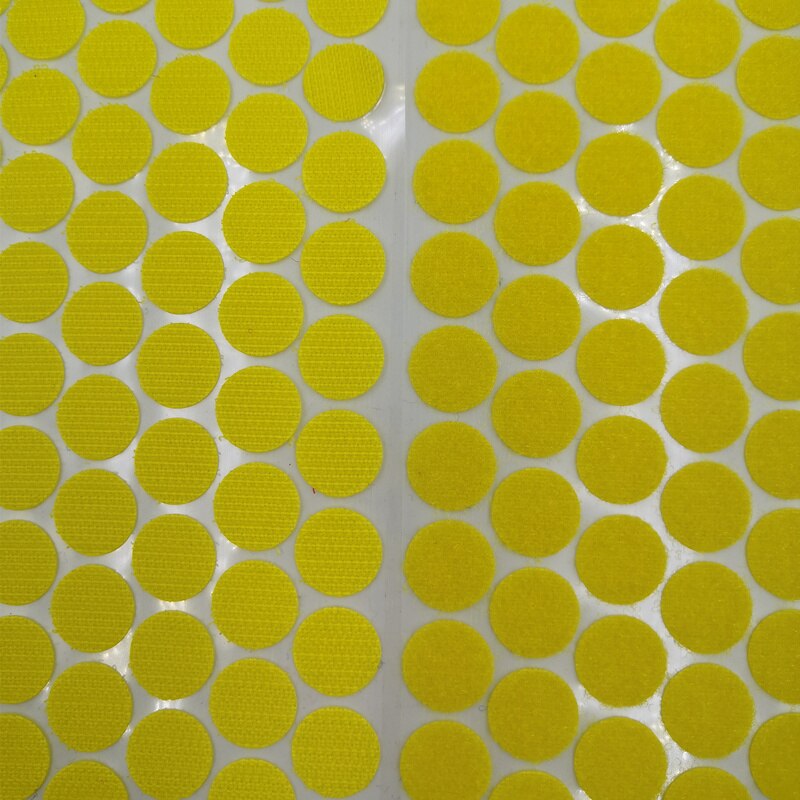 100Paare 10mm Mehrfarbig Verschluss Klebeband Punkte Nylon Klebrige Klettverschlüsse Haken Und Schleife Magie Aufkleber Doppelseitige Runde Selbst -klebstoff: 15mm 100Paare Gelb