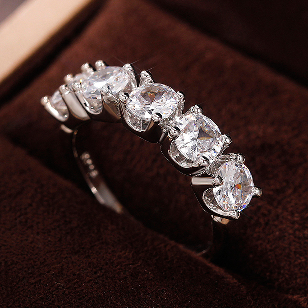 Bagues élégantes en argent regardé 925 pour femmes, matiques en cristal de moissanite, nucleolab unique, bijoux de mariage, savoir , taille 6-10