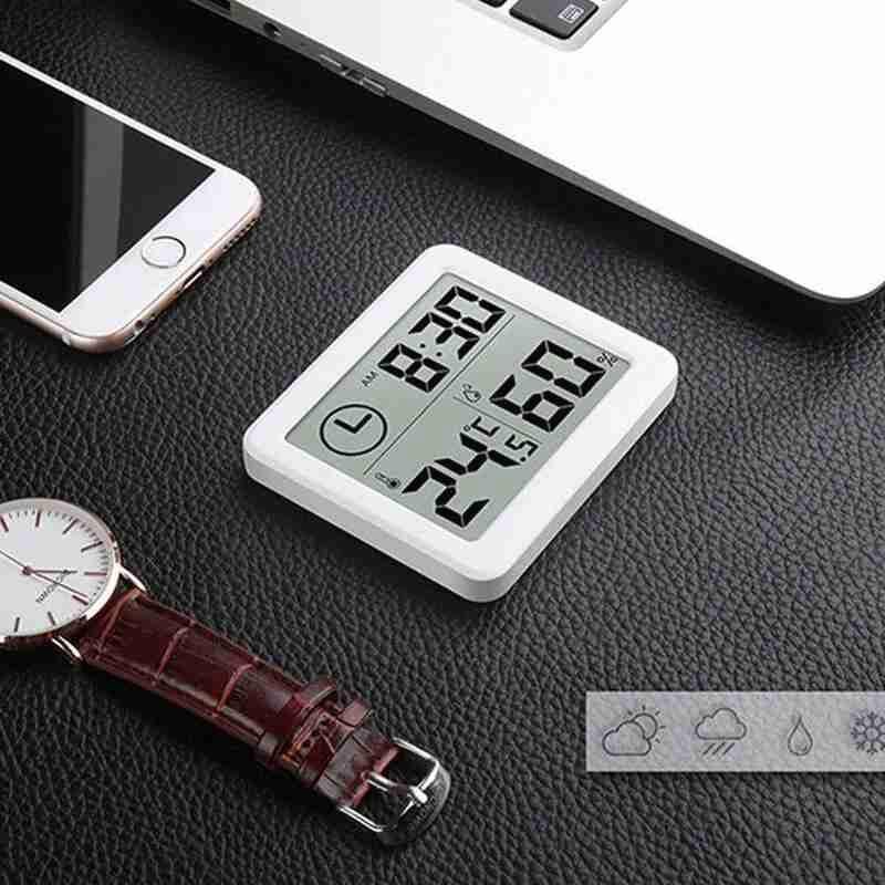 Digital Thermometer Clock Electronic Digital Digital Hygrometer Temperature Meter Thermometer Lcd Indoor Humidity E4h6