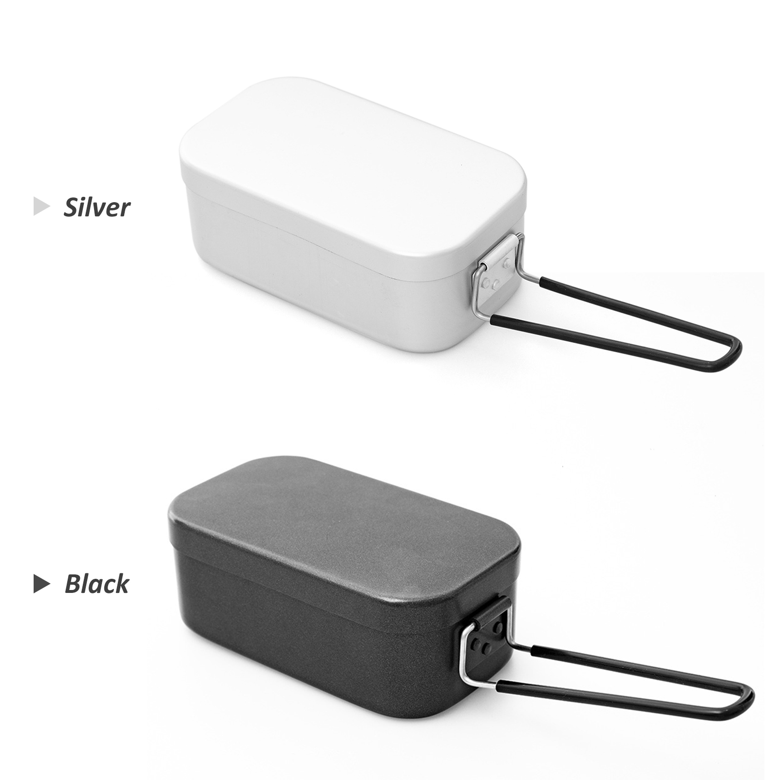 800ml Nonstick Aluminum Tin Box Lunch Box Food Storage Container w/ Handle for Camping Hiking Picnic Home camp cooking supplies