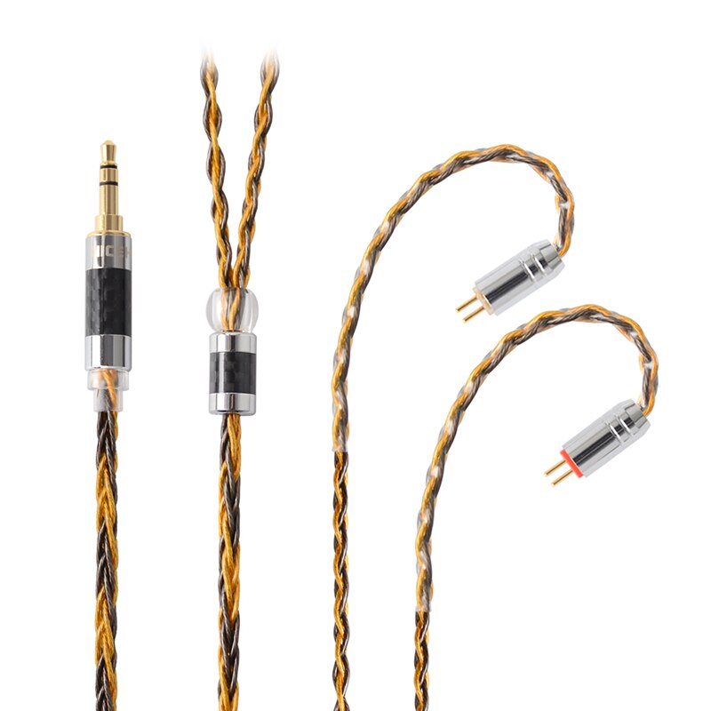 NICEHCK C8-1 8 núcleo plateado y cobre Cable de auriculares mezclado 3,5/2,5/4,4mm MMCX/NX7 Pro/QDC/0,78mm 2Pin para DB3 ST-10s: 3.5mm With 0.78 2Pin