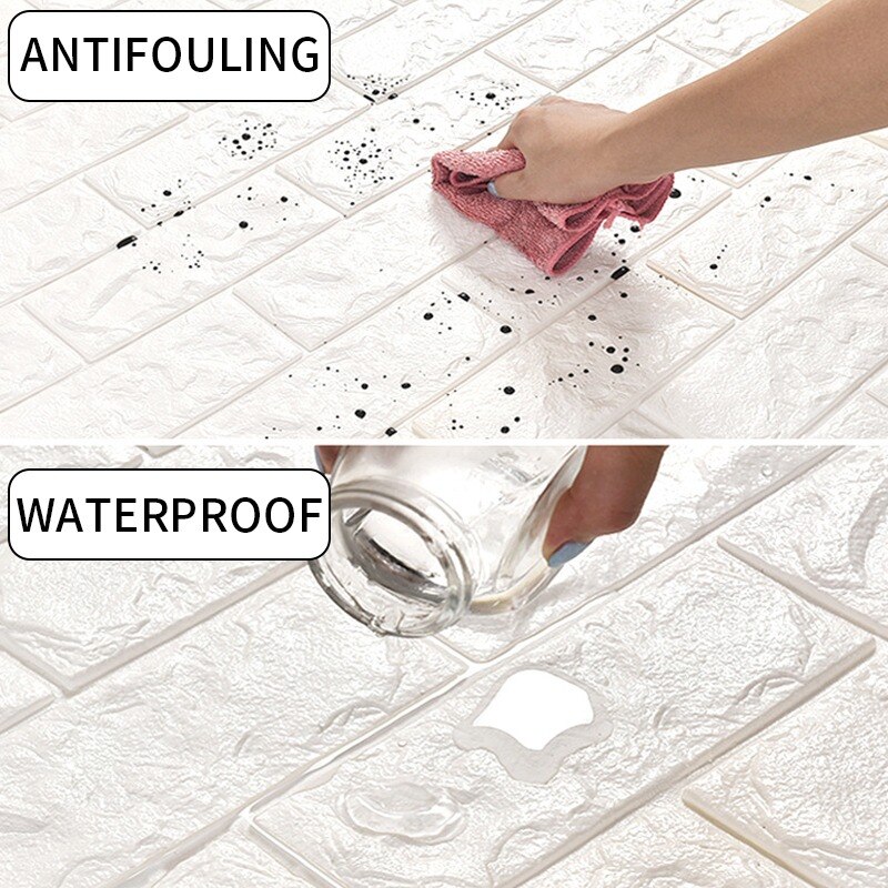 20pcs Self-adhesive TV Background Wall brick Pattern Wallpaper Bedroom Stereo Wall Sticker Anti-collision Waterproof Wallpaper